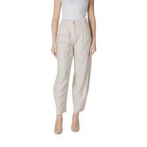 Vila Clothes Beige Viscose Casual Women's Pants